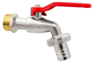 Kugelhahn 3/4" Messing vernickelt, Schlauchverschraubung