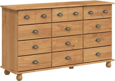 Produktbild von vidaXL Schubladenkommode mit Schubladen ASKIM Braun 79 x 40 x 133,5 cm