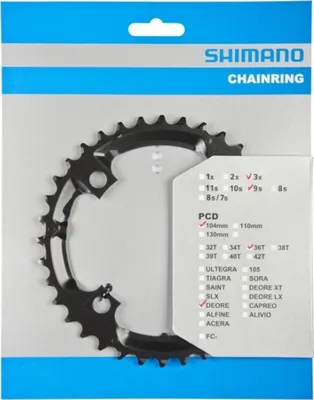 Produktbild von Shimano Deore M590 Kettenblatt Schwarz 36t Schwarz 36t