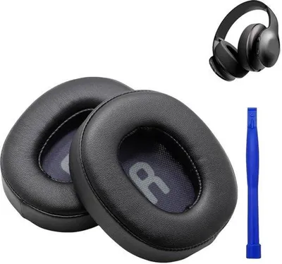 Productafbeelding van 1 paar oorkussens voor Tune 700 (700BT)/710 (710BT)/720 (720BT)/750 (750BT,750BTNC), 760 (760NC) hoofdtelefoon, zacht proteïneleer (zwart)