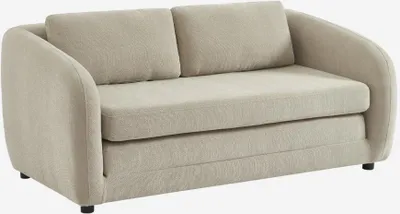 Immagine prodotto di sweeek - Divano letto 2 posti in tessuto di ciniglia - Grigio chiaro