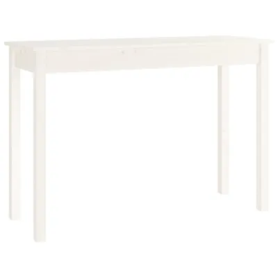 Image de vidaXL Table console blanc 110x40x75 cm pin massif