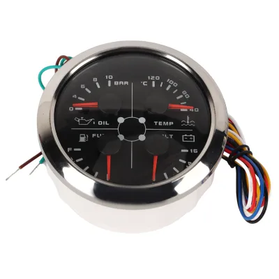 Produktbild von Multifunctional Gauge,85mm Gauge,4in1 Guage,Water Temperature Gauge,Oil Pressure Gauge,Fuel Level Gauge