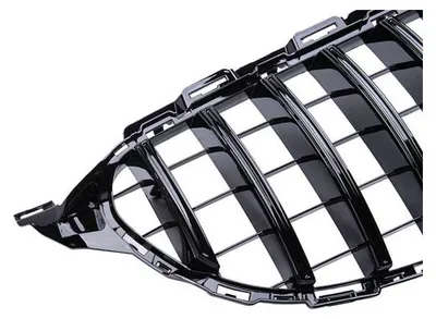 Zdjęcie produktu dla Grill przedni, czarny, błyszczący, sportowy, pasujący do samochodu Mercedes C-Klasa W205, model Panamericana GT