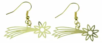 Produktbild von Sternschnuppen Ohrringe Sternschnuppe Weihnachten Xmas Komet golden filigran