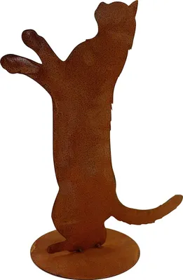 Produktbild von Edelrost Katze "Feline" | auf Bodenplatte | Metall Wohn- und Gartendeko Figur