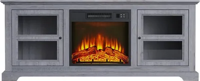 Produktbild von Sideboard mit elektrischem Kamin grau 2000W