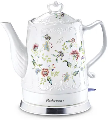 Produktbild von Rohnson R-7804 Schnurloser Wasserkocher, Keramikgehäuse, 1,5 l FÃ1/4llmenge, 1200 Watt, 360° Sockel, Trockengehschutz, Abschaltautomatik
