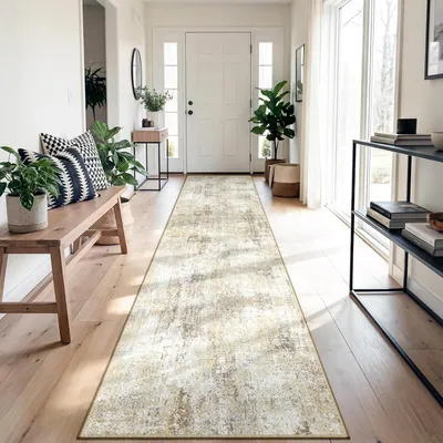Zdjęcie produktu dla Dywany do salonu, 60 x 300 cm, brązowy, prać w pralce, antypoślizgowy