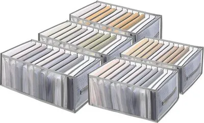 Produktbild von Famanu Kleiderorganizer Set 5-teilig - Faltbare Mesh Aufbewahrungslösung