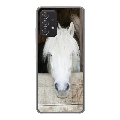 Produktbild von MuchoWow® Handyhülle Schutzhülle Hülle für Samsung galaxy a73 Pferde - Pferdestall - Regale Silikon Softcase Handy Hülle - Handyhülle