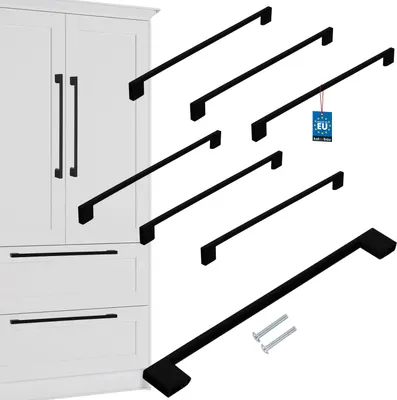 Produktbild von KOTARBAU® 6er Set Möbelgriffe Schwarz 358 mm Griffe Möbel ZnAl Schrankgriffe Griffe Küchenschränke Küchengriffe Schubladengriffe Möbelgriffe Küchenschrankgriffe Schranktürgriffe Möbel Stangengriff