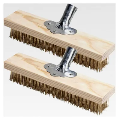 Produktbild von 2 Drahtbesen 30 cm Stahlbesen mit robustem Metallhalter für Holzgriff