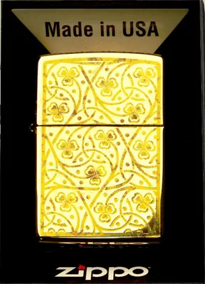 Produktbild von Zippo Feuerzeug Clover Leaves High Polish Brass