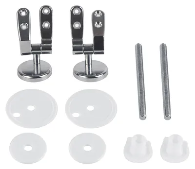 Produktbild von Ersatz-Toilettensitz-Scharnier, Chrom, mit Armaturen, Badezimmer-Hotel-Set
