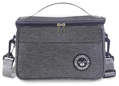 Productafbeelding van Koeltas 7,5 liter, inklapbaar, geïsoleerde tas voor picknick, reizen en werk, lunchtas, grijs, 26x16x18 cm