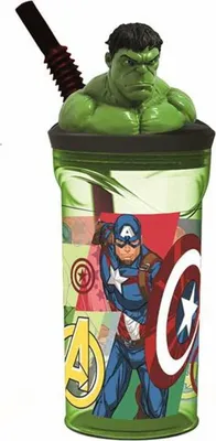 Zdjęcie produktu dla Kubek ze słomką The Avengers Seven Wonders Hulk 360 ml