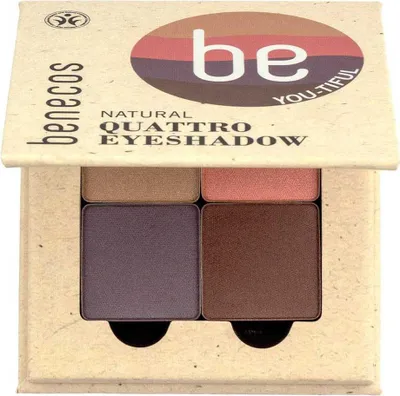 Produktbild von benecos Natural Quattro Eyeshadow, Puder, Mehrfarbig, 4 Farben, 7,2 g, Frauen, Trocken