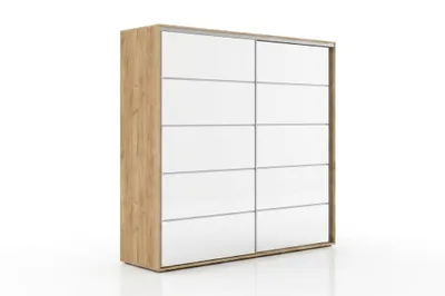 Zdjęcie produktu dla Szafa A19 craft złoty, przesuwna z lustrem - 100 x 62 x 215 cm