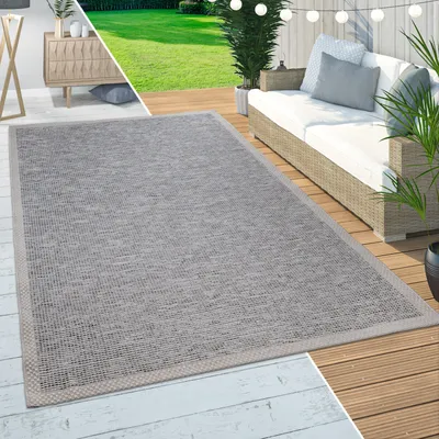 Produktbild von In-& Outdoor Teppich Balkon Terrasse Küchenteppich Bordüren Design Modern Beige Grösse 200x350 cm