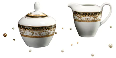 Produktbild von CreaTable, 15090, Majestosa Schwarz, Milch und Zucker Set 2-tlg, Porzellan