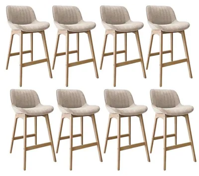 Produktbild von NORDEN Barhocker-Set Eiche & Cord-Samt H75cm