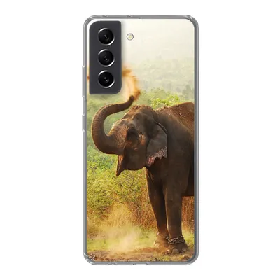 Produktbild von MuchoWow® Handyhülle Schutzhülle Hülle für Samsung Galaxy S21 FE Elefant - Tiere - Wald - Bäume Silikon Softcase Handy Hülle - Mobiltelefonhülle