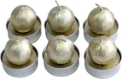 Produktbild von Teelichter Weihnachten -Kugel- - gold 6 Stück.