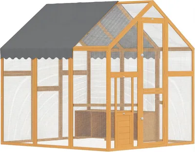 Image de Enclos pour volailles - Hébergement pour volailles - Parc extérieur - Enclos pour animaux - Poulailler - Plus de 3,07 m²