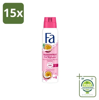 Zdjęcie produktu dla 15 sztuk dezodorantu w sprayu Fa, zapach marakuja, pojemność 150 ml - opakowanie zbiorcze