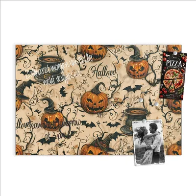Produktbild von Magnettafel 60x40cm Pinnwand Whiteboard beschreibbar - Halloween Kürbisse