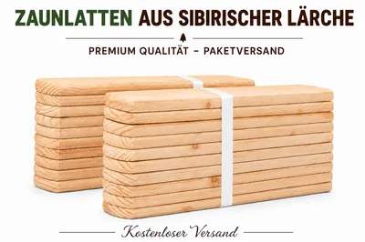 Produktbild von Zaunlatten 120x9x2cm Sibirische Lärche 22 Stück Muster A, KI-generiertes Bild