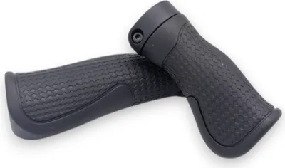 Produktbild von Ergonomische Fahrradgriffe D2 schwarz mit Klemmung für Drehgriff