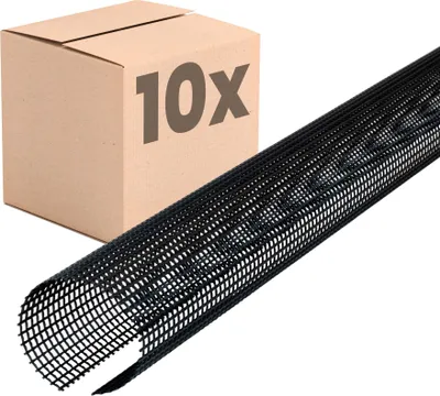Produktbild von INEFA 10x Laubschutzgitter Dachrinnen Laubschutz, PVC 100-125mm, 2m, Schwarz Laubfang Dachrinnenabdeckung Dachrinnenzubehör Germany