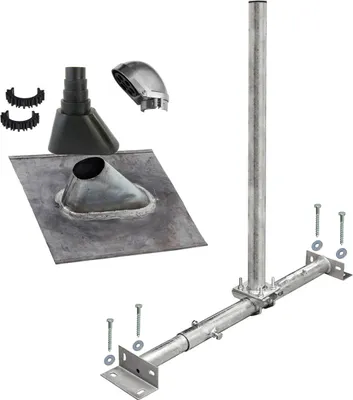 Produktbild von PremiumX X100-48F Dachsparrenmasthalter feuerverzinkt Blei-Ziegel Kappe Set