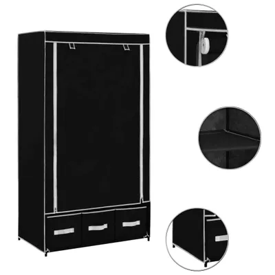 Immagine prodotto di vidaXL Armadio nero 87 x 49 x 159 cm tessuto