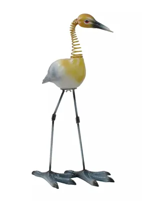 Produktbild von Vogel Wackelkopf Storch Metall Ziervogel Deko Garten Objekt Tier Figur Skulptur