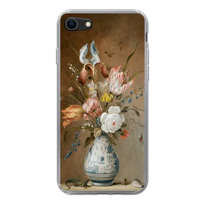 Produktbild von MuchoWow® Handyhülle Schutzhülle Hülle für iPhone SE 2022 Stilleben mit Blumen - Alte Meister - Malerei Silikon Softcase Handy Hülle - Schutzhülle