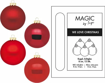 Produktbild von Weihnachtskugeln 12 Stk 8cm Ruby Red