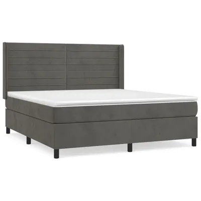 Immagine prodotto di vidaXL Letto a molle con materasso grigio scuro 180x200 cm in velluto