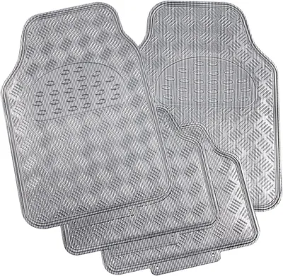 Produktbild von WOLTU 4 x Universale Autofußmatten, Komplettset Riffelblech, Anthrazit