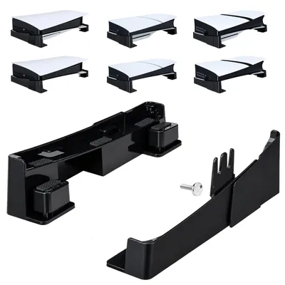 Image de Support horizontal PS5 Console Stand Slim et Pro Noir - Compatible PS5, PS5 Slim et PS5 Pro - Édition Disc et Digital