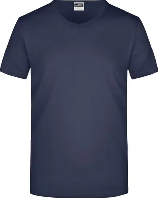Produktbild von Men's Slim Fit V-T Figurbetontes V-Neck-T-Shirt navy, Gr. L