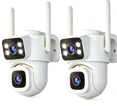 Immagine prodotto di 2 telecamere di sicurezza per esterni - doppia lente, risoluzione 2K, zoom 5x