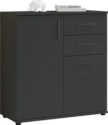 Produktbild von Kommode >BC 1040< 2 Türen, 2 Schubladen, anthrazit - 80x84x35cm (BxHxT)