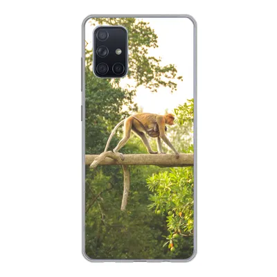 Produktbild von MuchoWow® Handyhülle Schutzhülle Hülle für Samsung Galaxy A51 Affen laufen auf Ast Silikon Softcase Handy Hülle - Schutzabdeckung