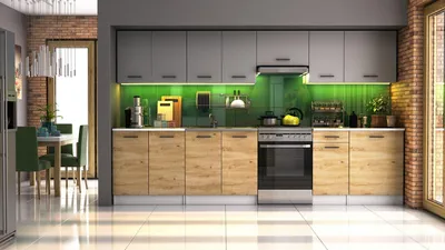 Obrázek produktu pro Kuchyňská linka LUIZA 320x260 - Grafit + dub artisan