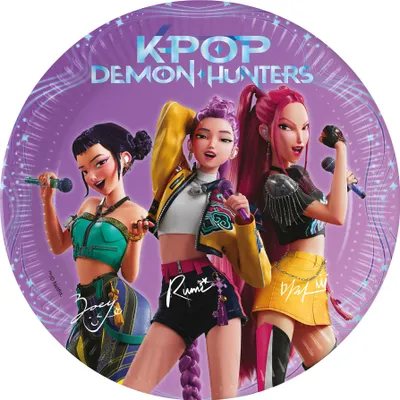 Immagine prodotto di 8 piatti di carta Kpop Demon Hunter piccoli 20 cm -