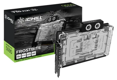 Obrázek produktu pro INNO3D iChill GeForce RTX 5090 FROSTBITE, GeForce RTX 5090, 32 GB, GDDR7, 512 bit, PCI Express 5.0