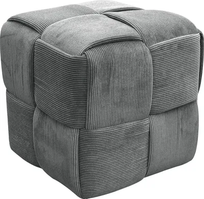Produktbild von byLIVING Pouf URBAN / Cord grau / Vollpolster / Hocker / B 40, H 40, T 40 cm